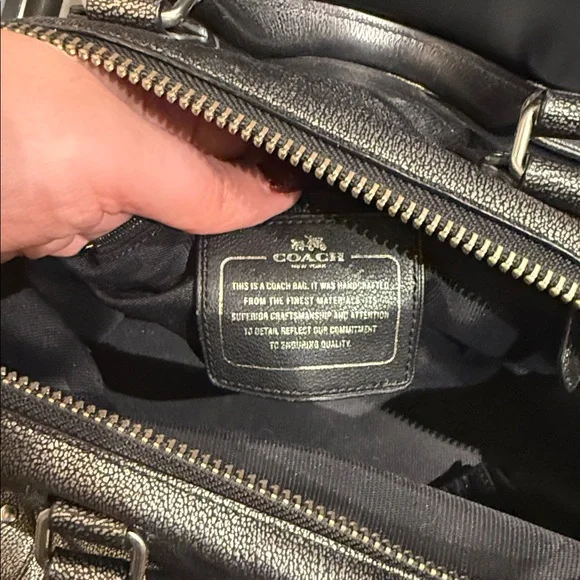 COACH Rhyder 33 Satchel in Metallic Leather - Picture 7 of 11